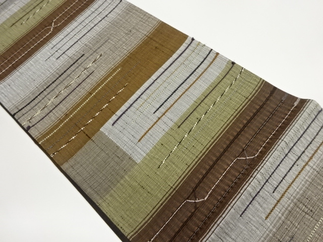 JAPANESE FUKURO OBI / WOVEN ABSTRACT STRIPE